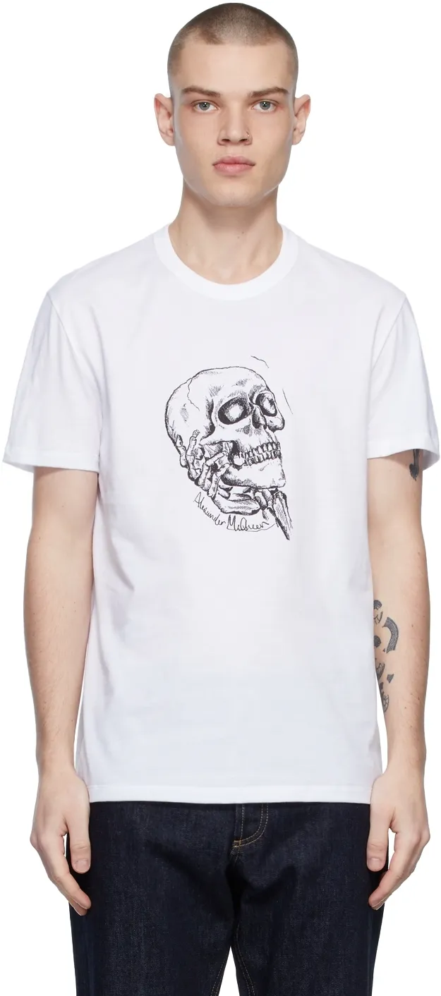 Skull Print Crewneck T-Shirt