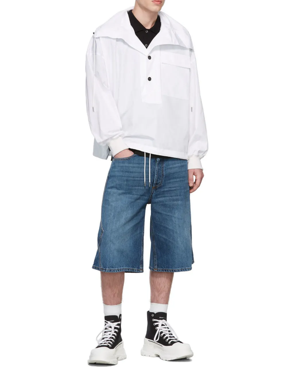 Logo Patch Knee-Length Shorts
