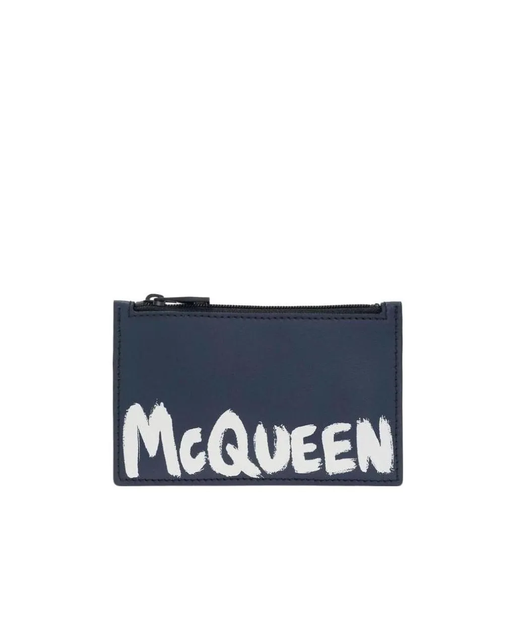 Logo Printed Zipped Wallet