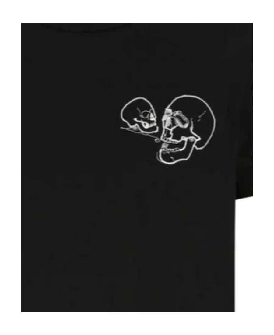 Skull Embroidered Crewneck T-Shirt