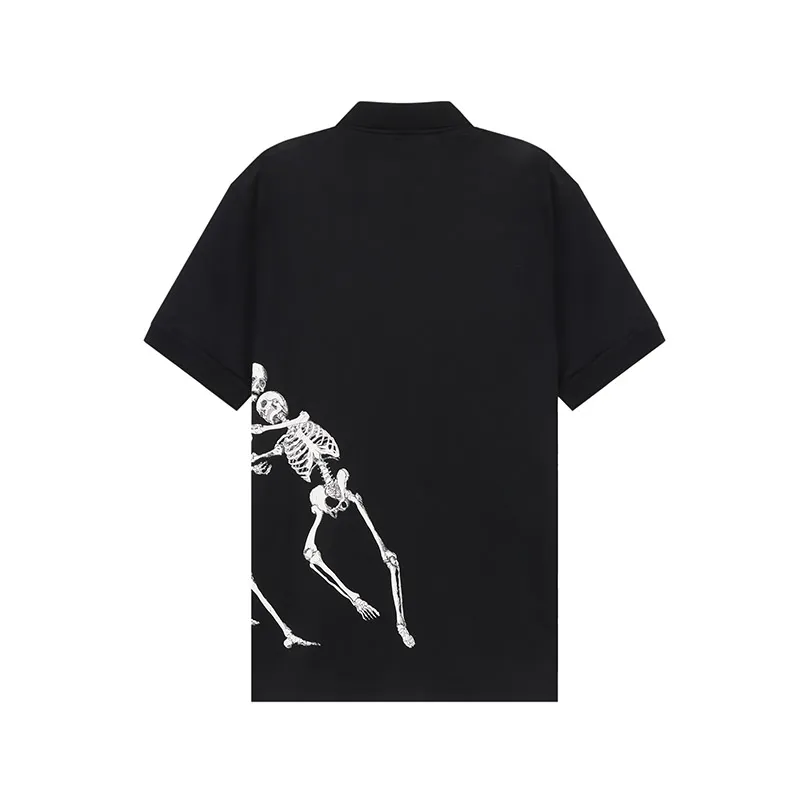 Skeleton Print Polo Shirt