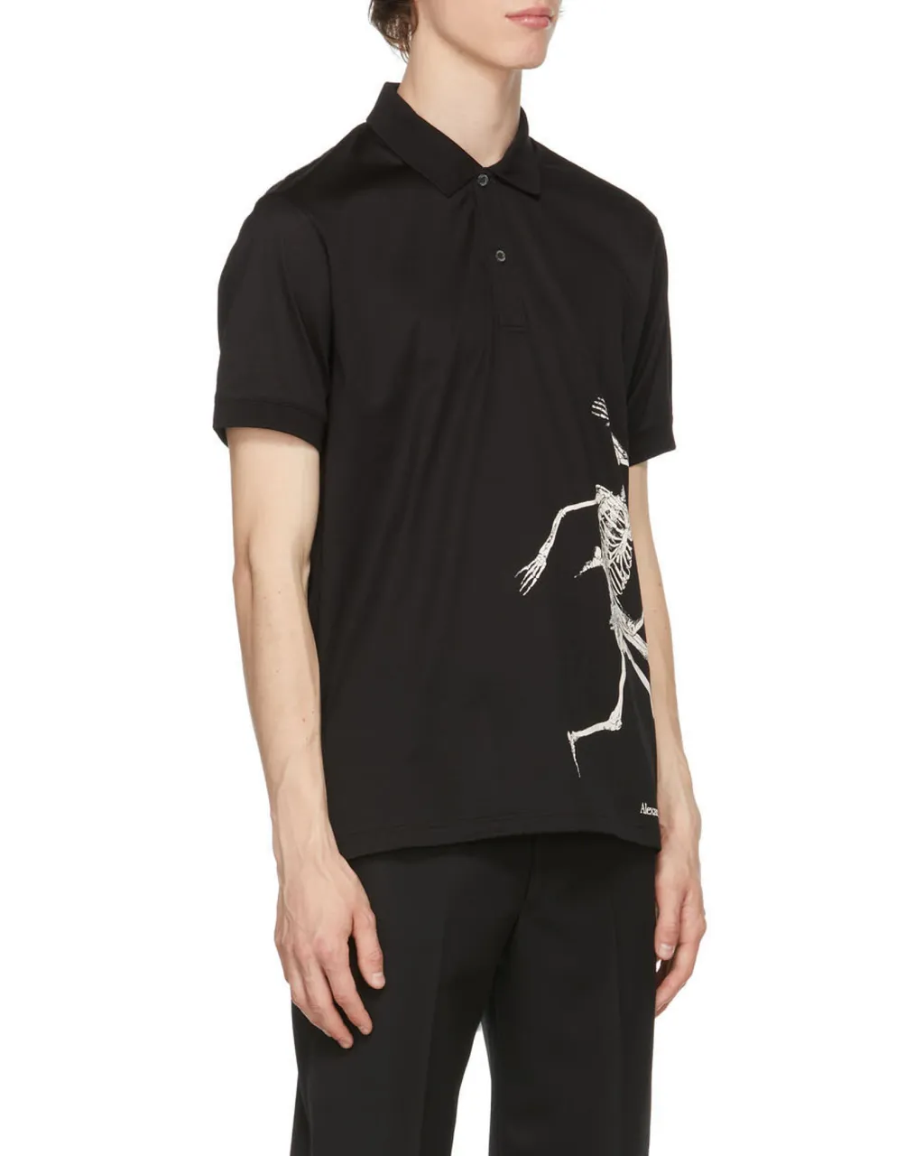 Skeleton Print Polo Shirt