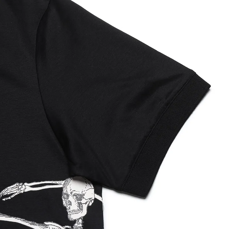 Skeleton Print Polo Shirt