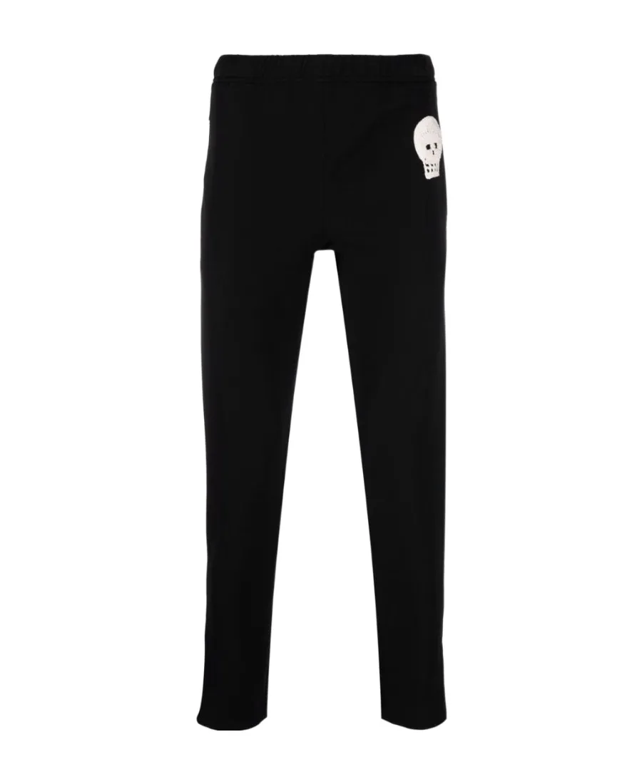 Skull Embroidered Straight-Leg Pants