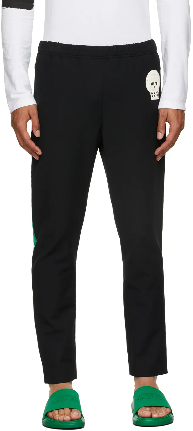 Skull Embroidered Straight-Leg Pants