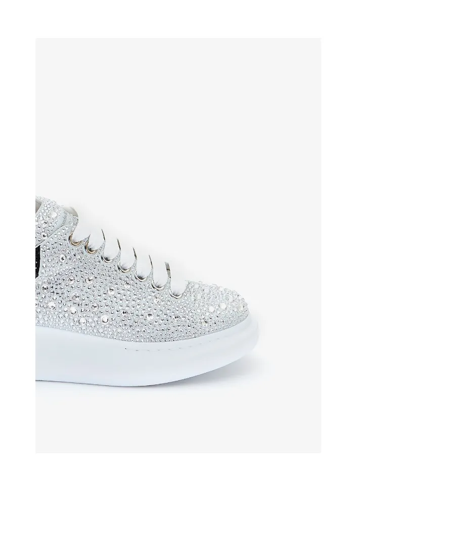 Oversized Embellished Lace-Up Sneakers
