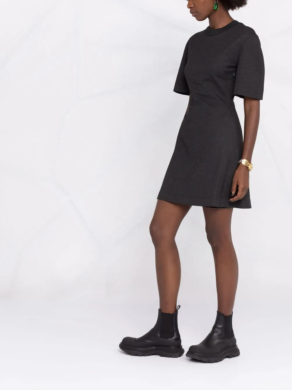 Rear Logo-Print Mini Dress