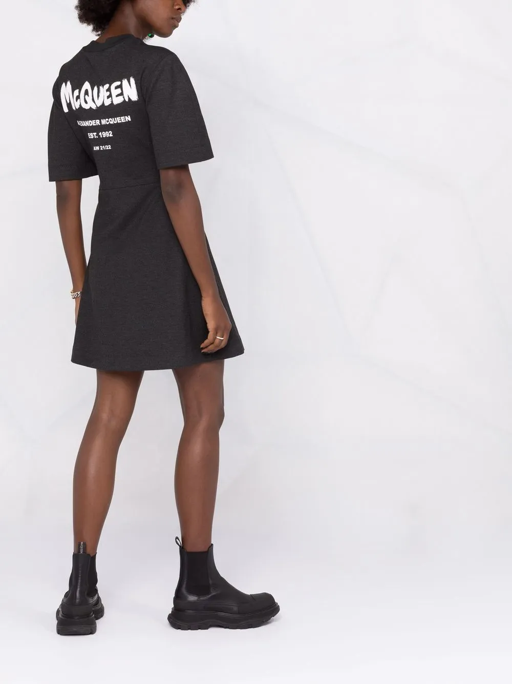 Rear Logo-Print Mini Dress
