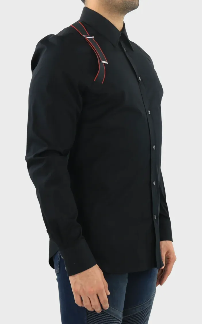 Logo Tape Harness Detailed Shirt