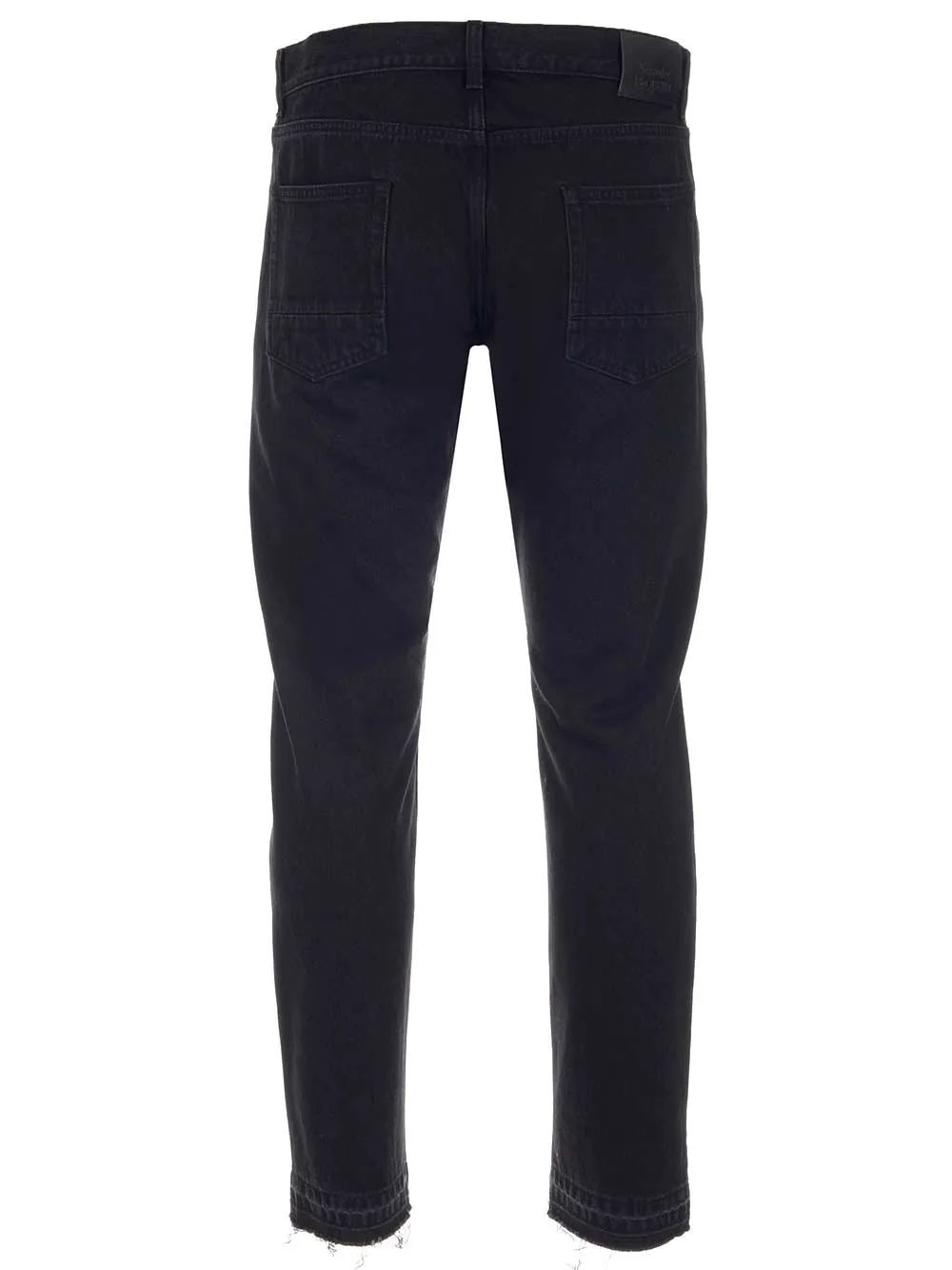 Ripped-Detailing Straight-Leg Jeans