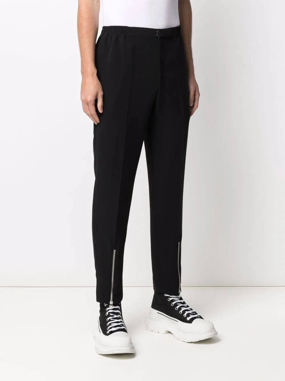 Zip-Detail Relaxed Trousers