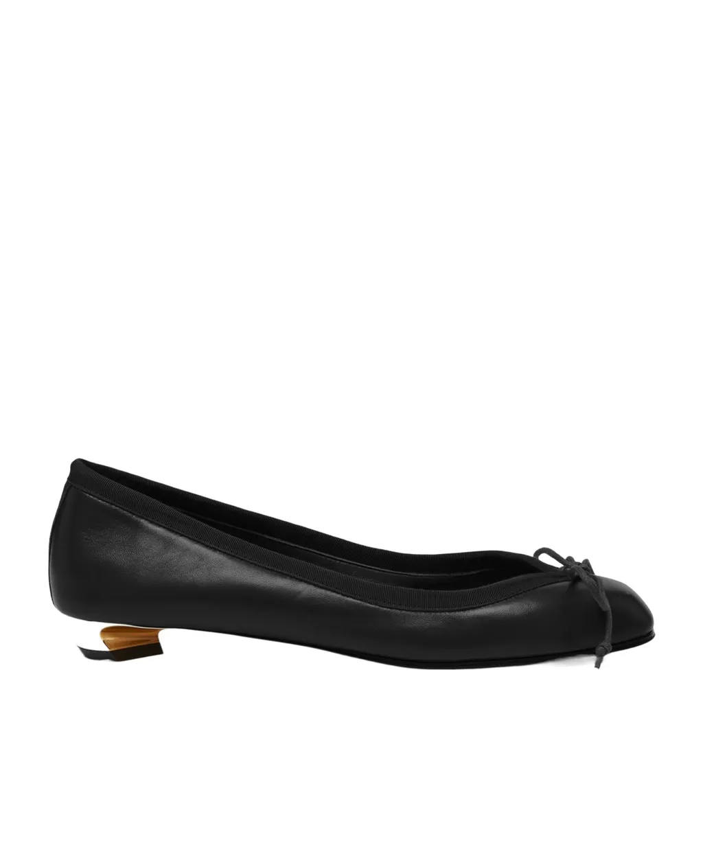 Armadillo Bow-Detailed Ballet Flats