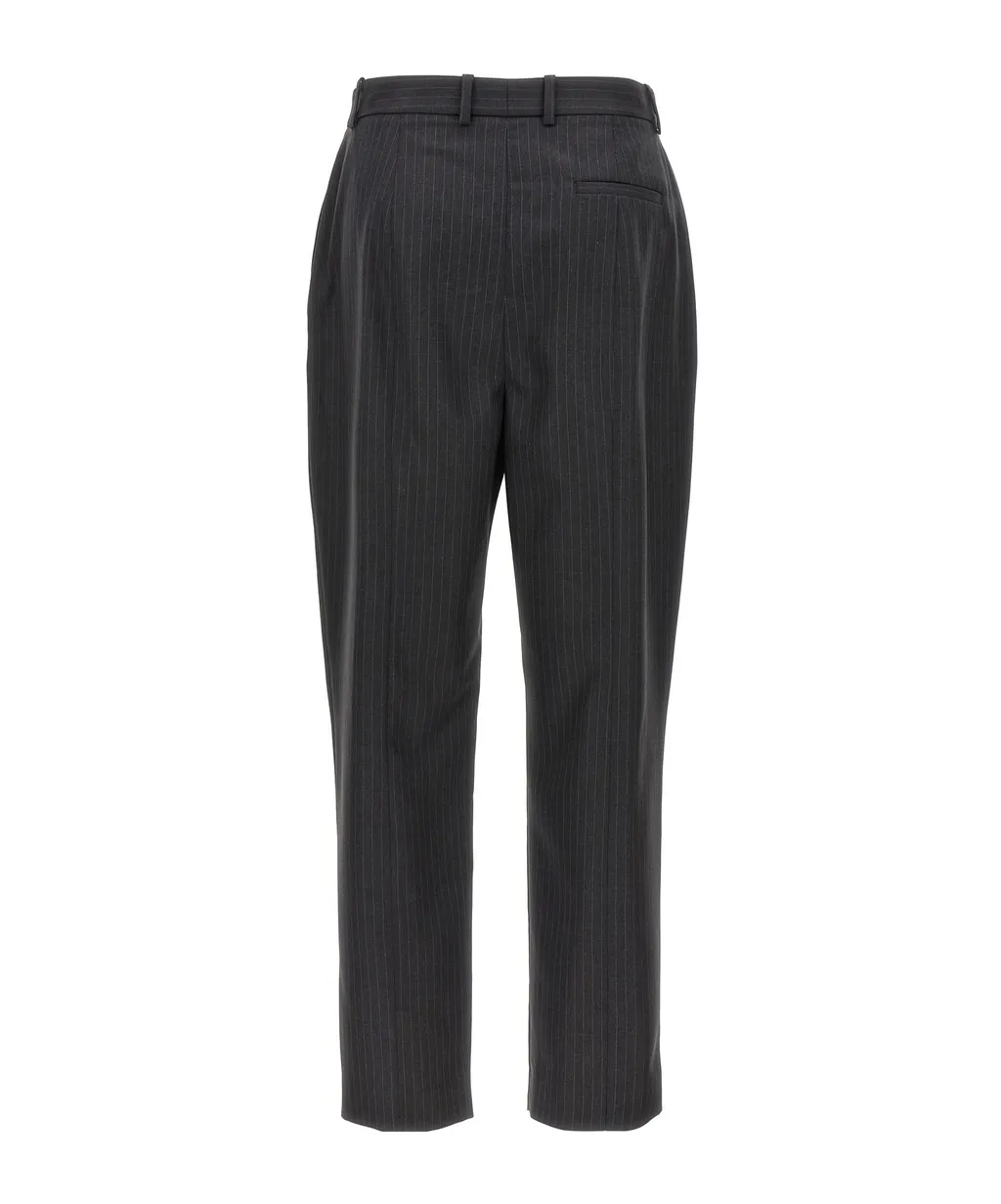 Straight-Leg Pinstripe Tailored Pants