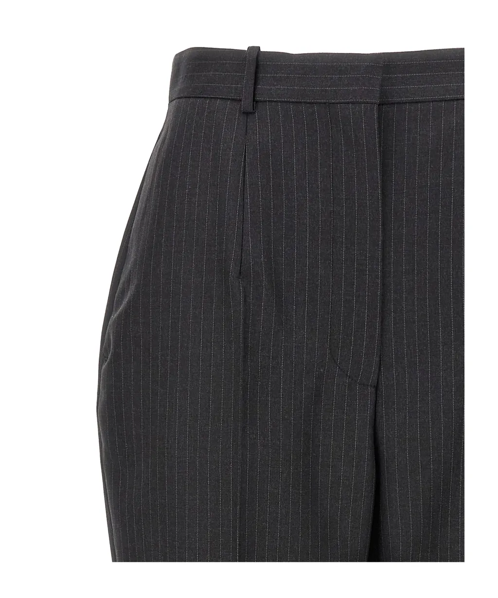 Straight-Leg Pinstripe Tailored Pants