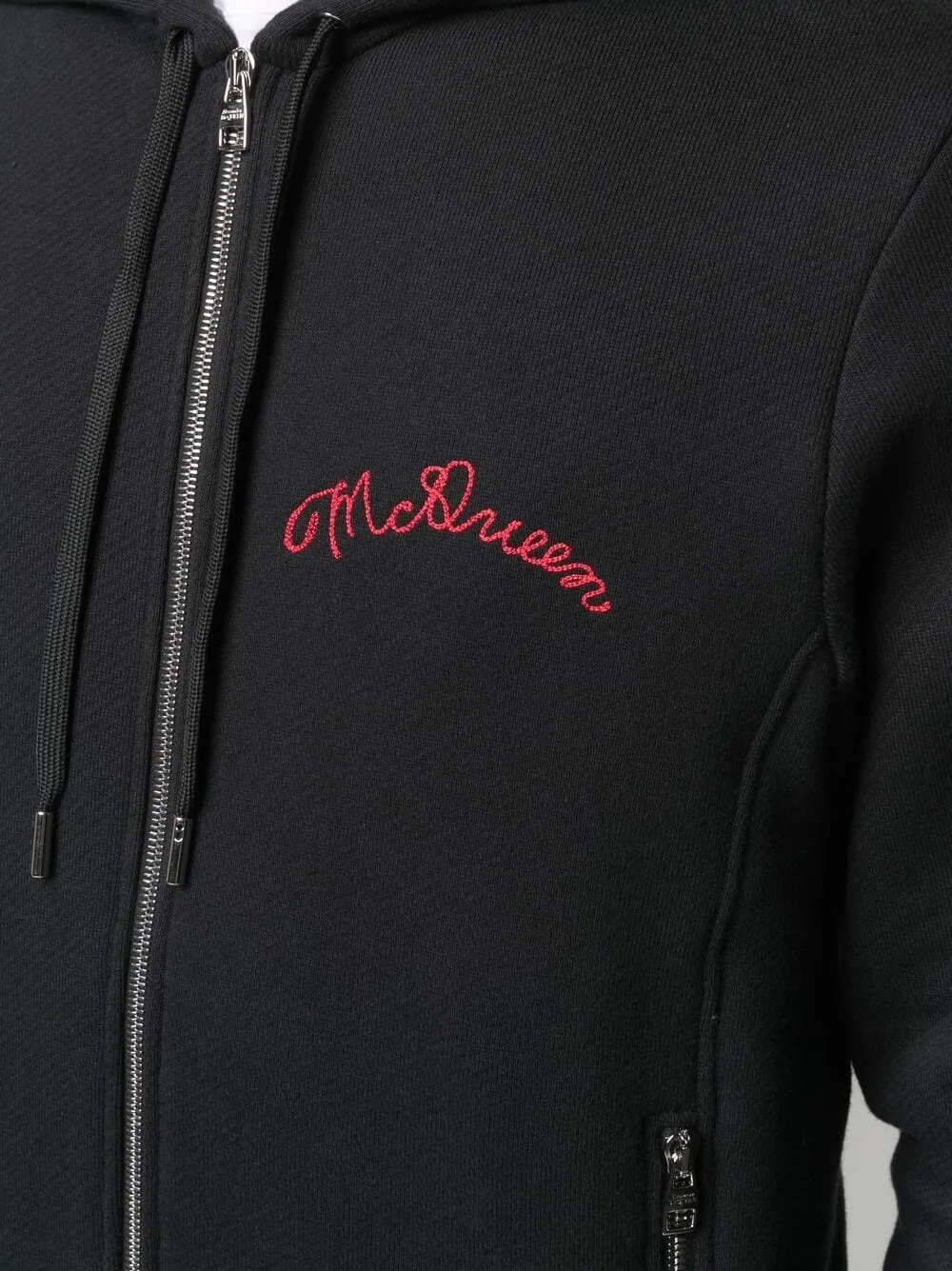 Embroidered Logo Zip-Up Hoodie
