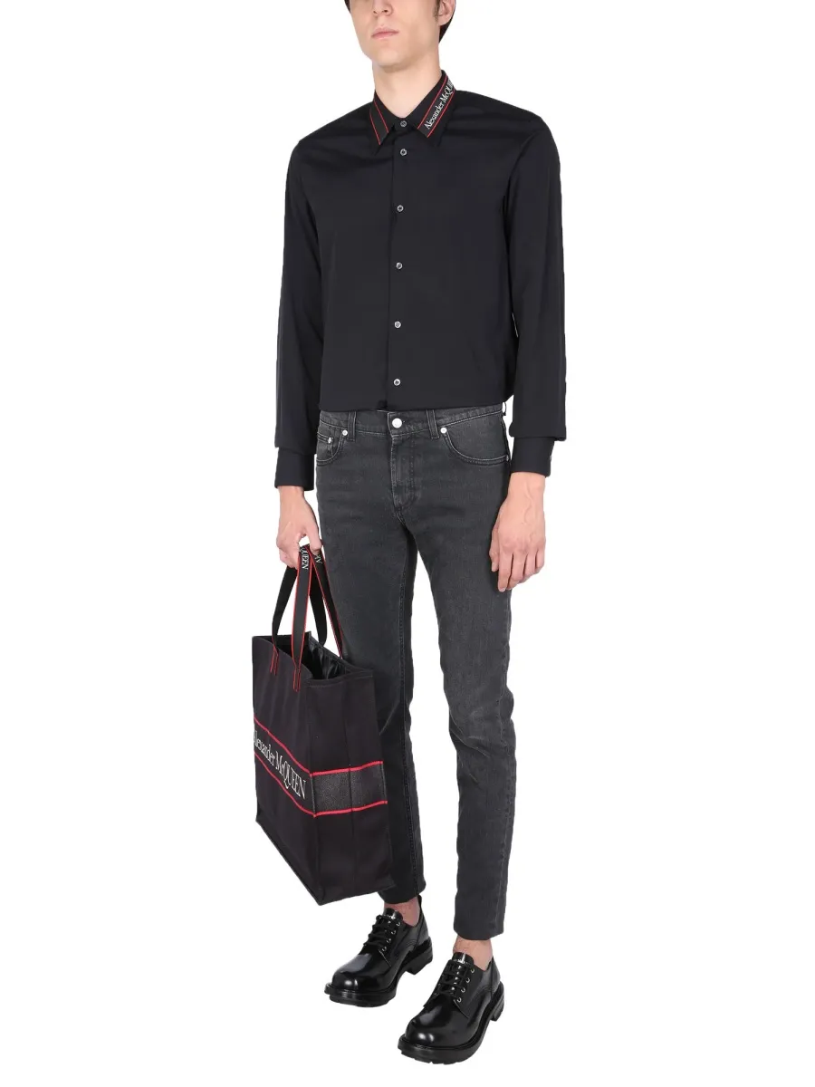 Logo Tape Collar Shirt