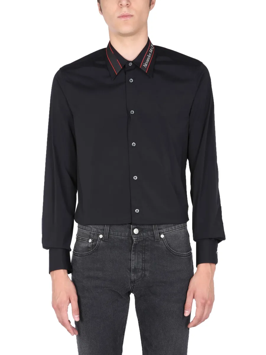 Logo Tape Collar Shirt