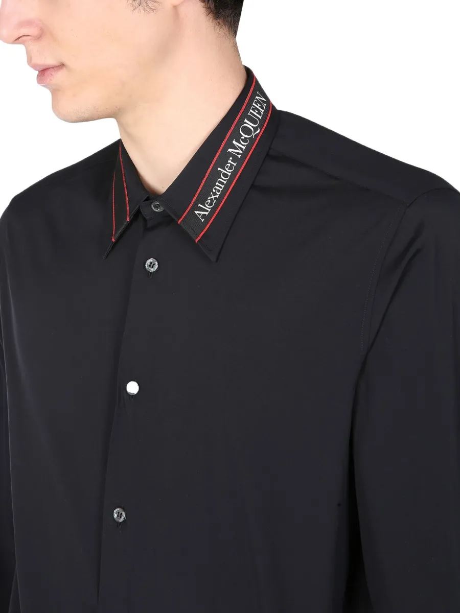 Logo Tape Collar Shirt