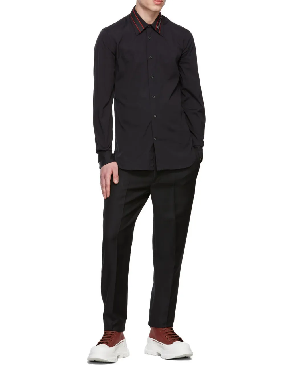 Logo Tape Collar Shirt
