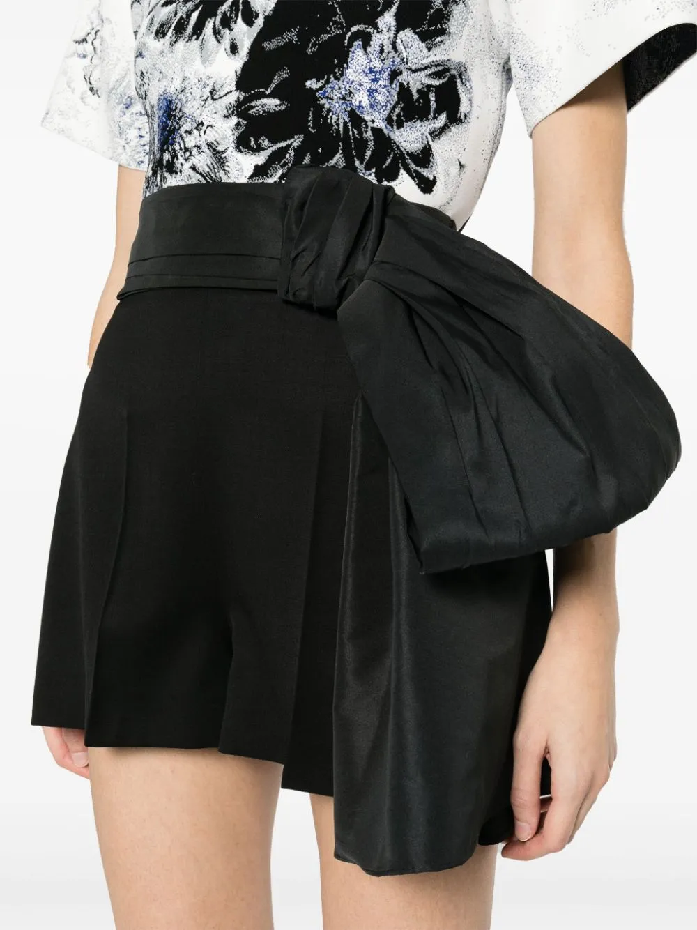 Bow-Detailed High-Waist Shorts
