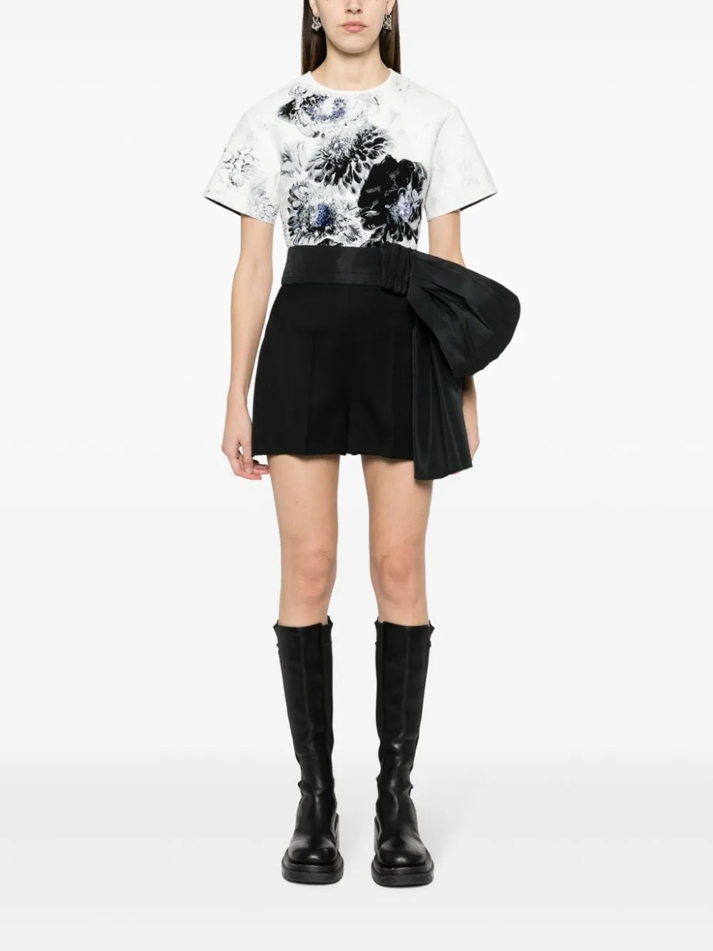 Bow-Detailed High-Waist Shorts