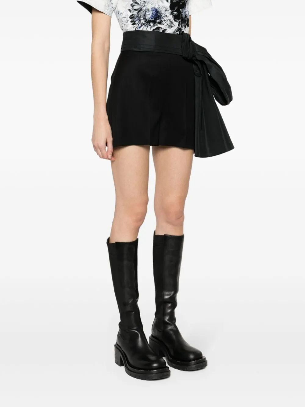 Bow-Detailed High-Waist Shorts