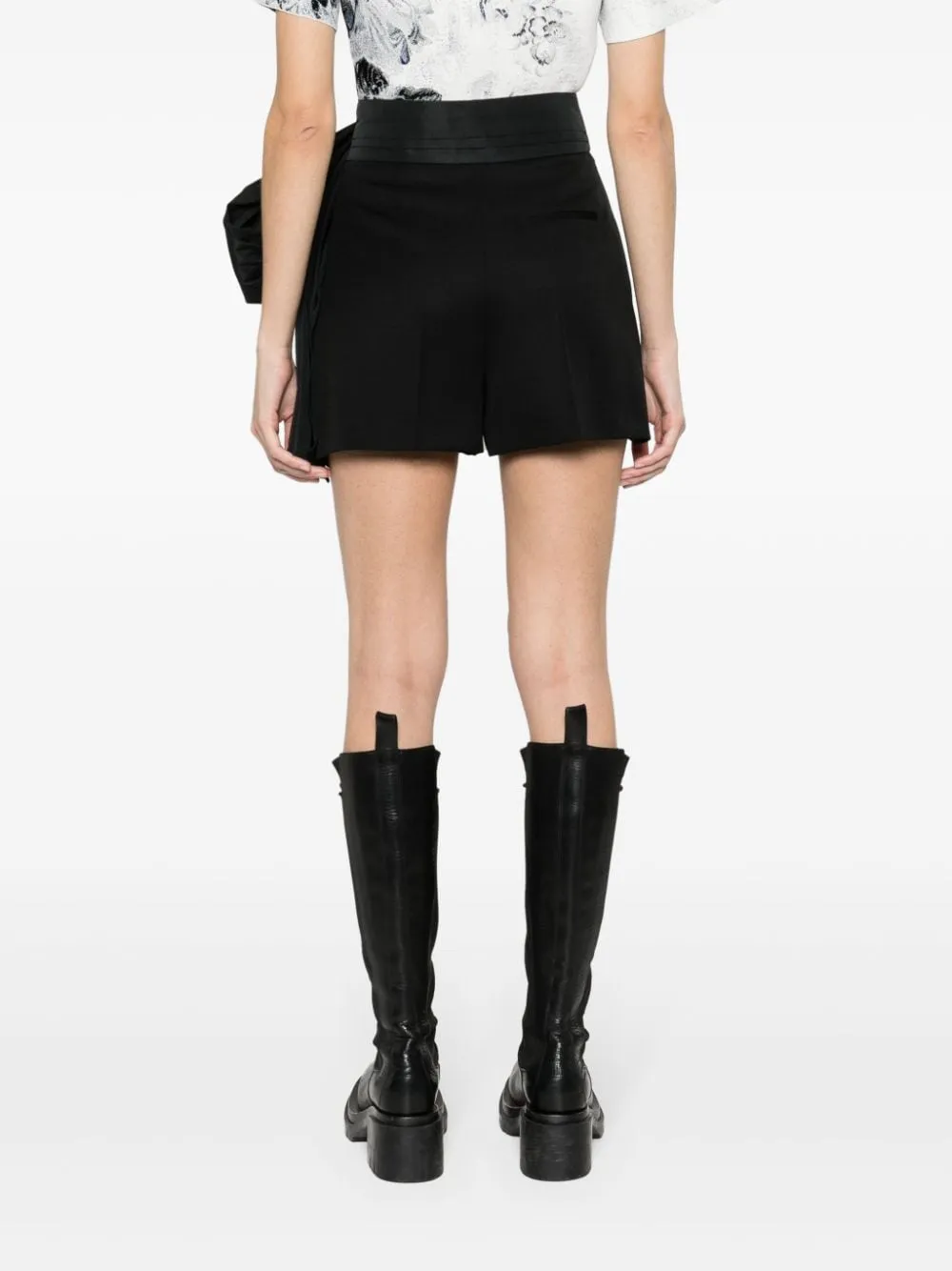 Bow-Detailed High-Waist Shorts