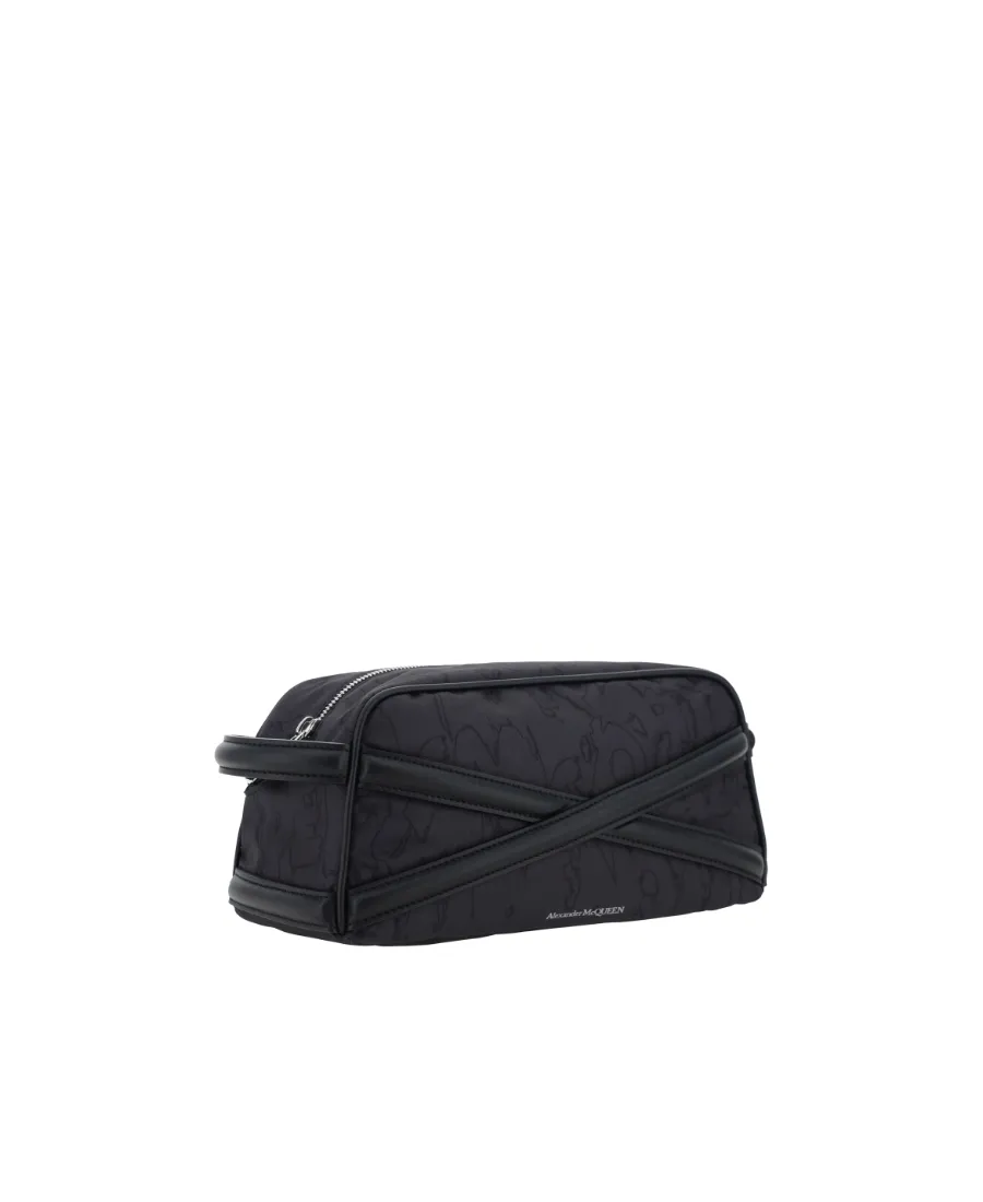 Cross Detailed Zipped Wash Bag