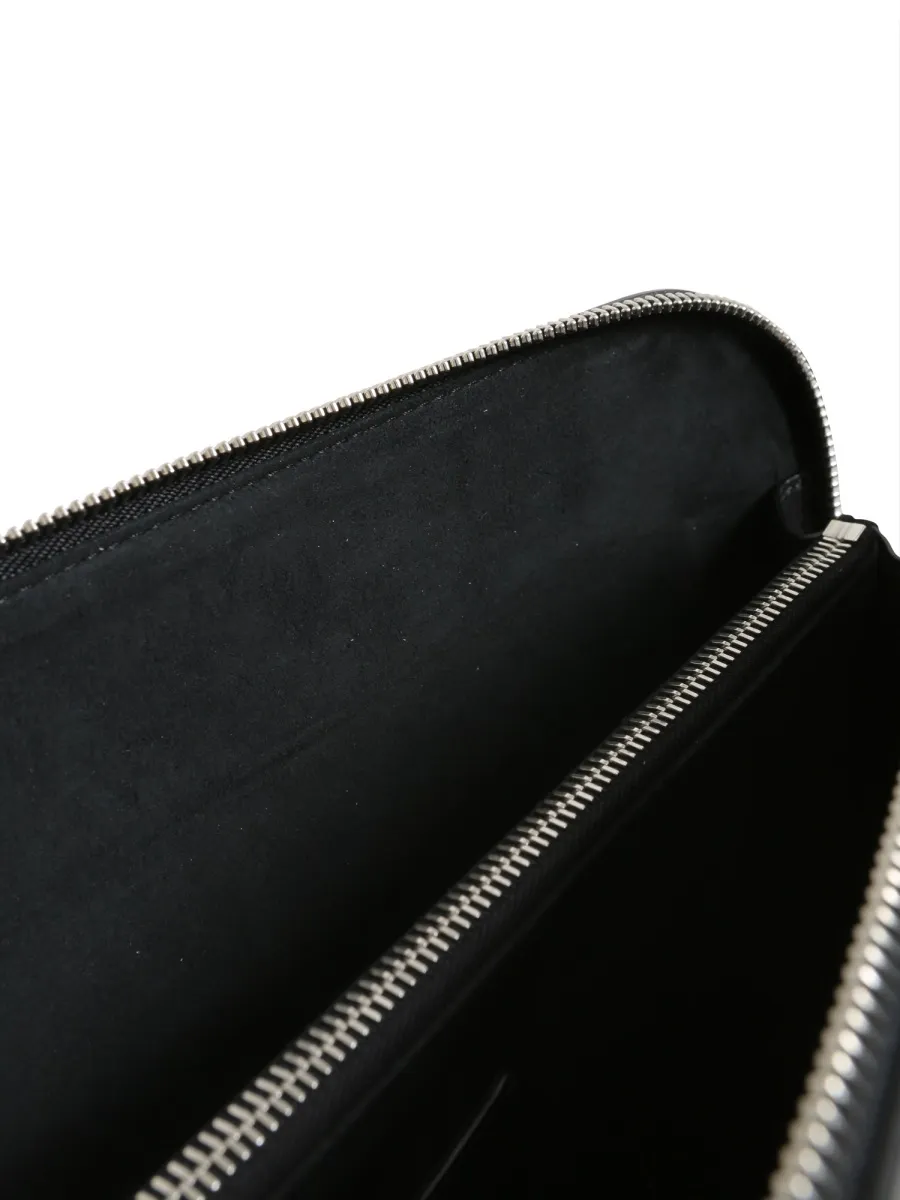 Logo-Stamp Leather Clutch