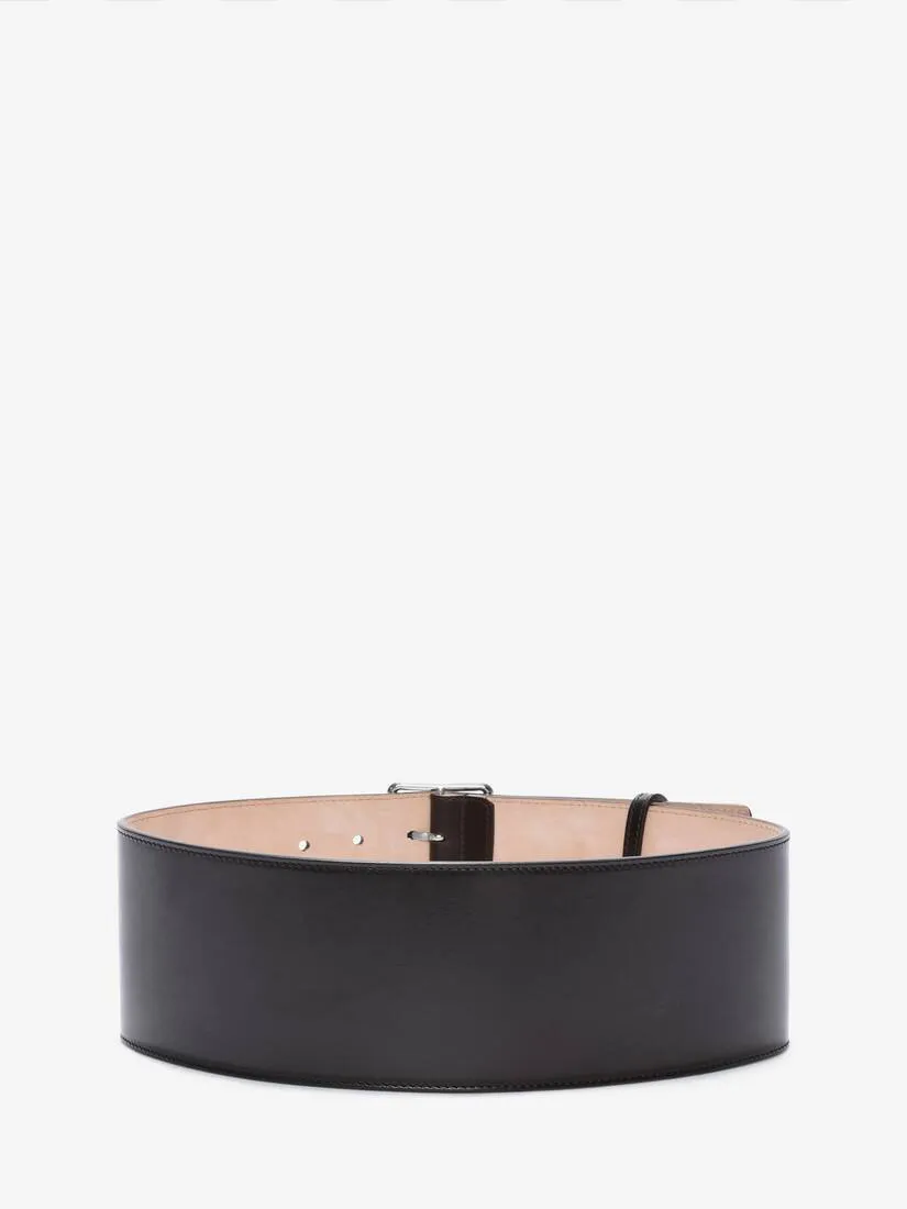 Black Leather Waist Belt
