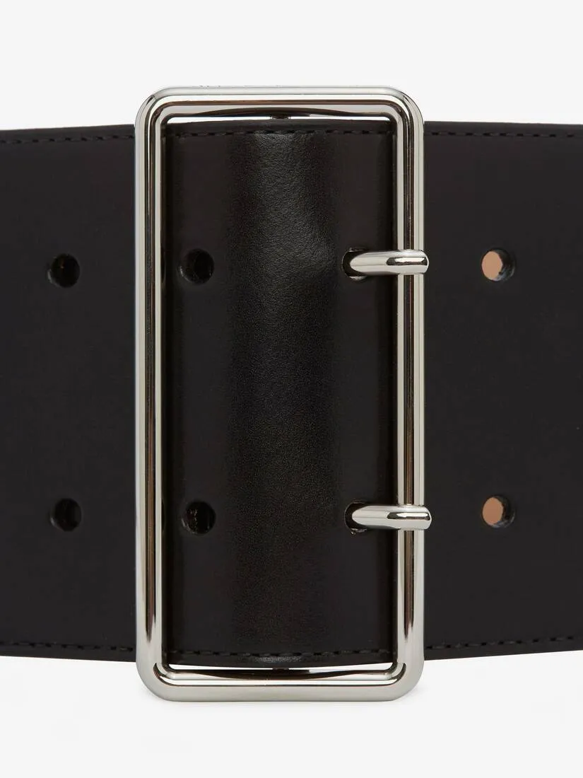 Black Leather Waist Belt