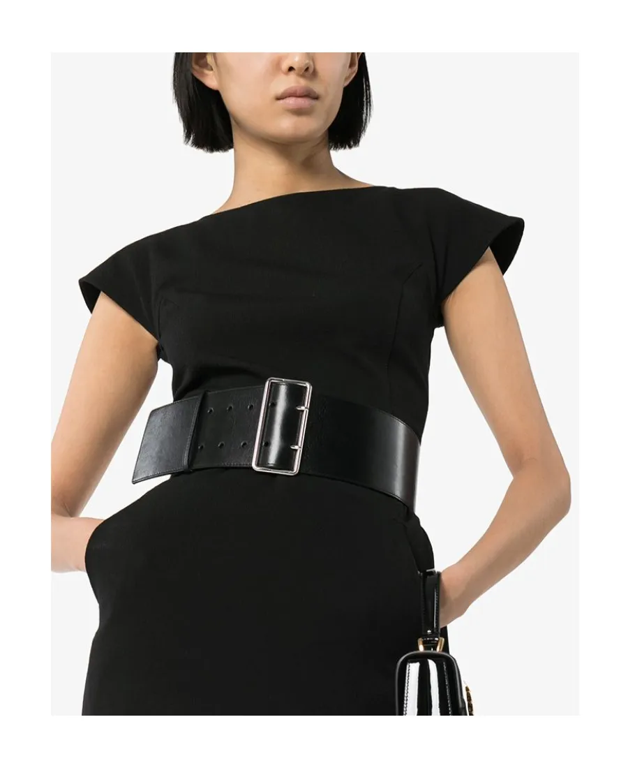 Black Leather Waist Belt