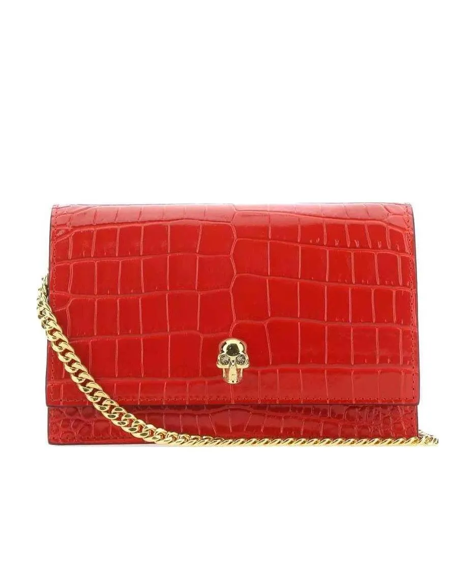 Skull Embossed Small Shoulder Bag