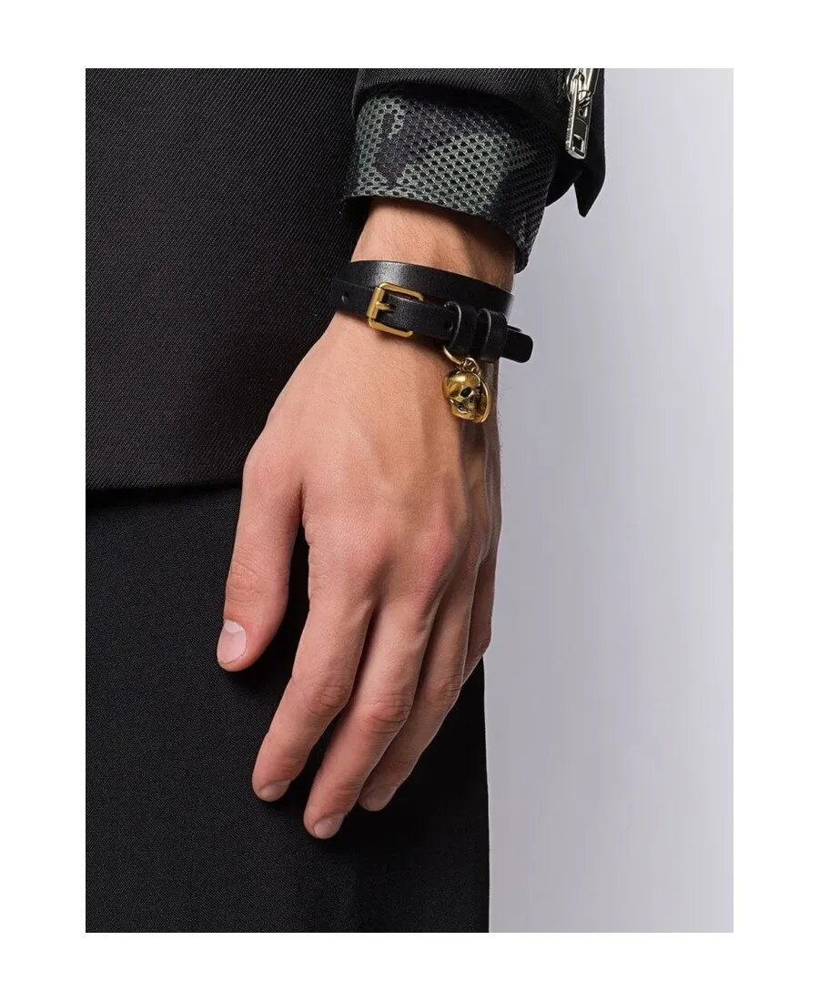 Skull Pendant Wrap Bracelet