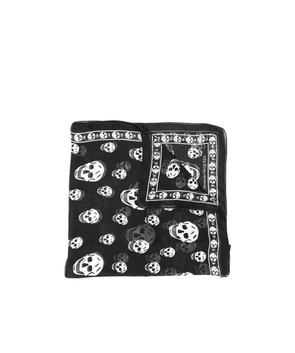 Skull Printed Finished Edges Scarf