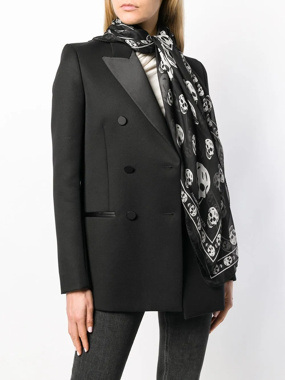 Skull Printed Finished Edges Scarf