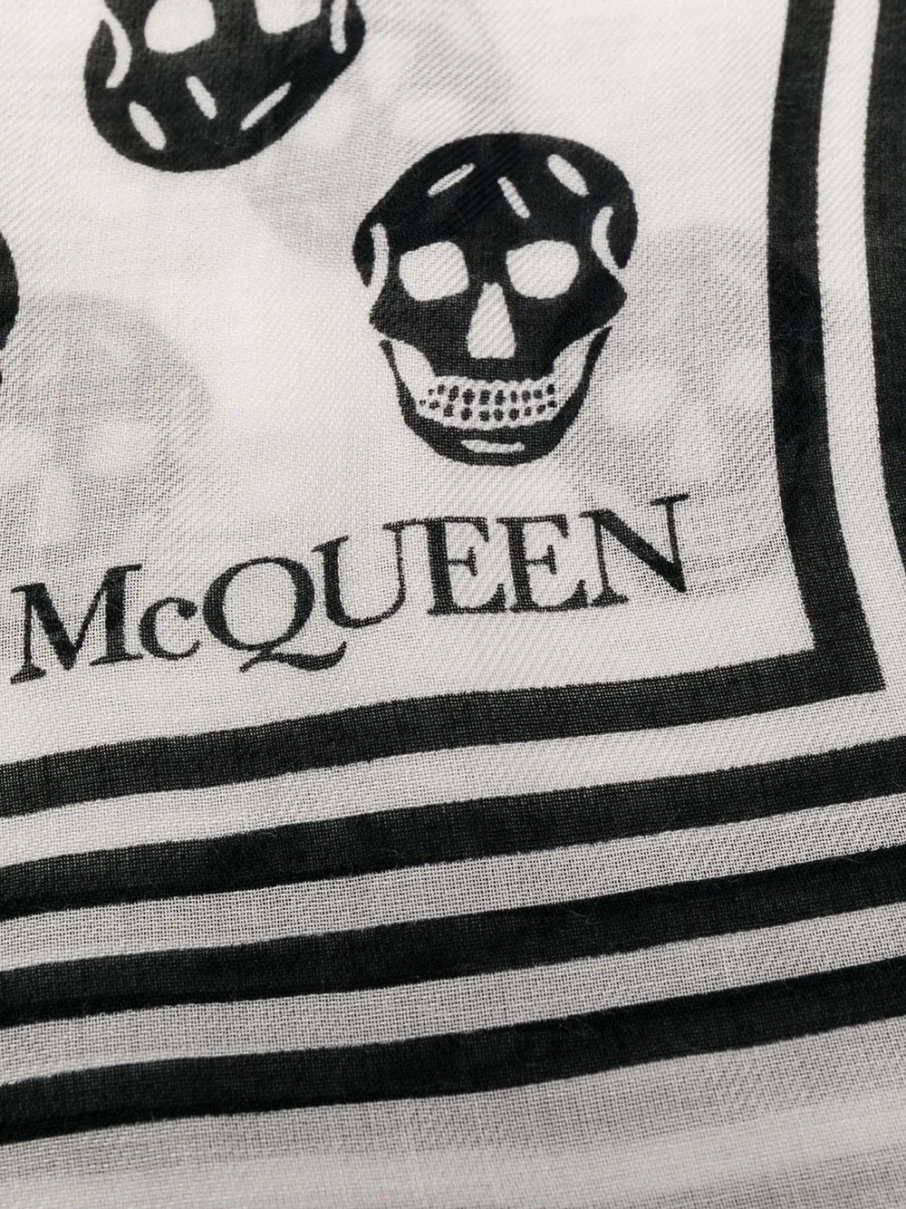 Skull Printed Fringed Scarf