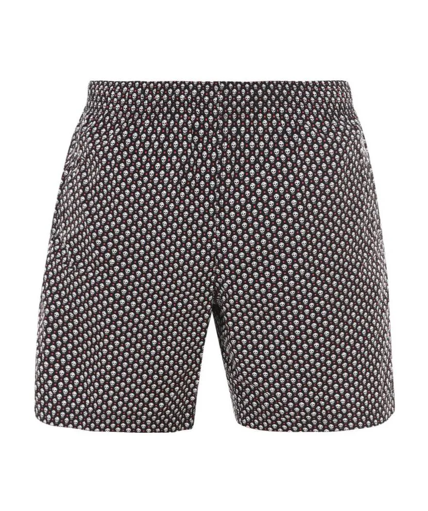 Spotted Skull Print Swim Shorts