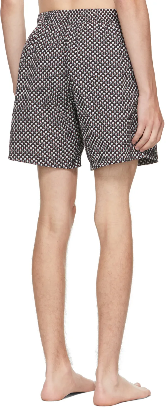 Spotted Skull Print Swim Shorts