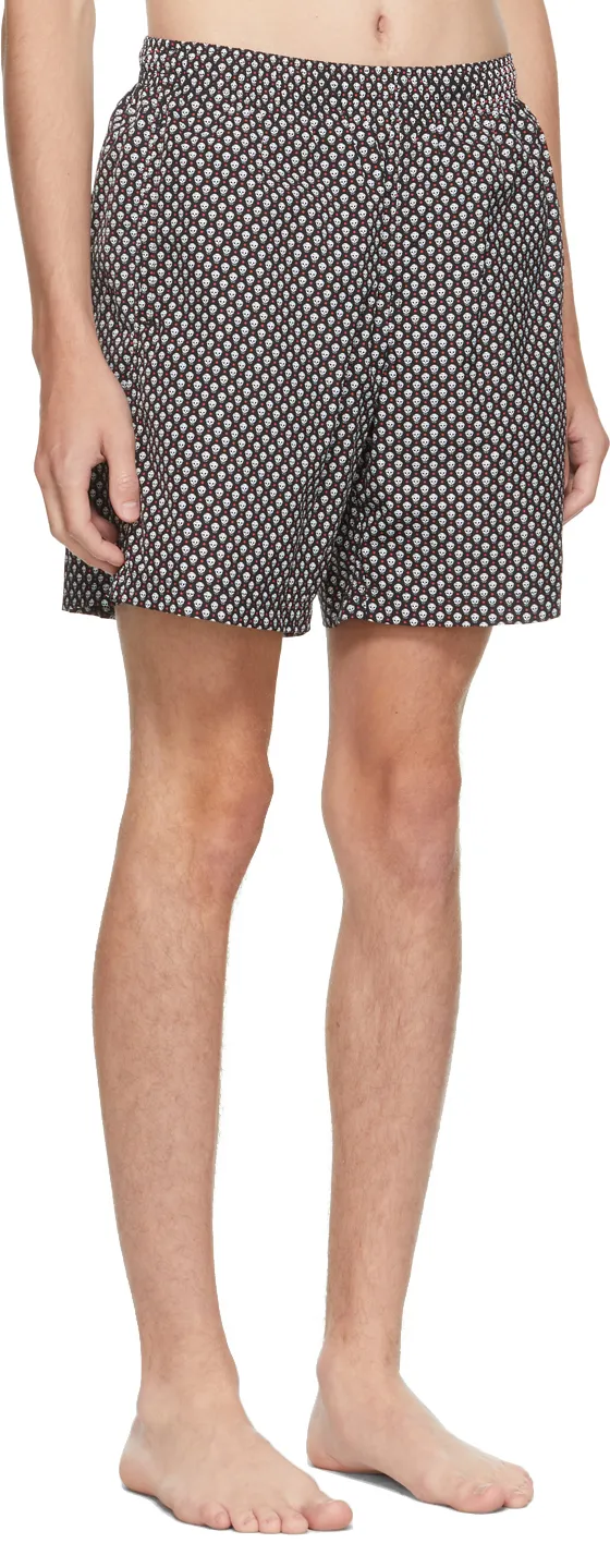 Spotted Skull Print Swim Shorts