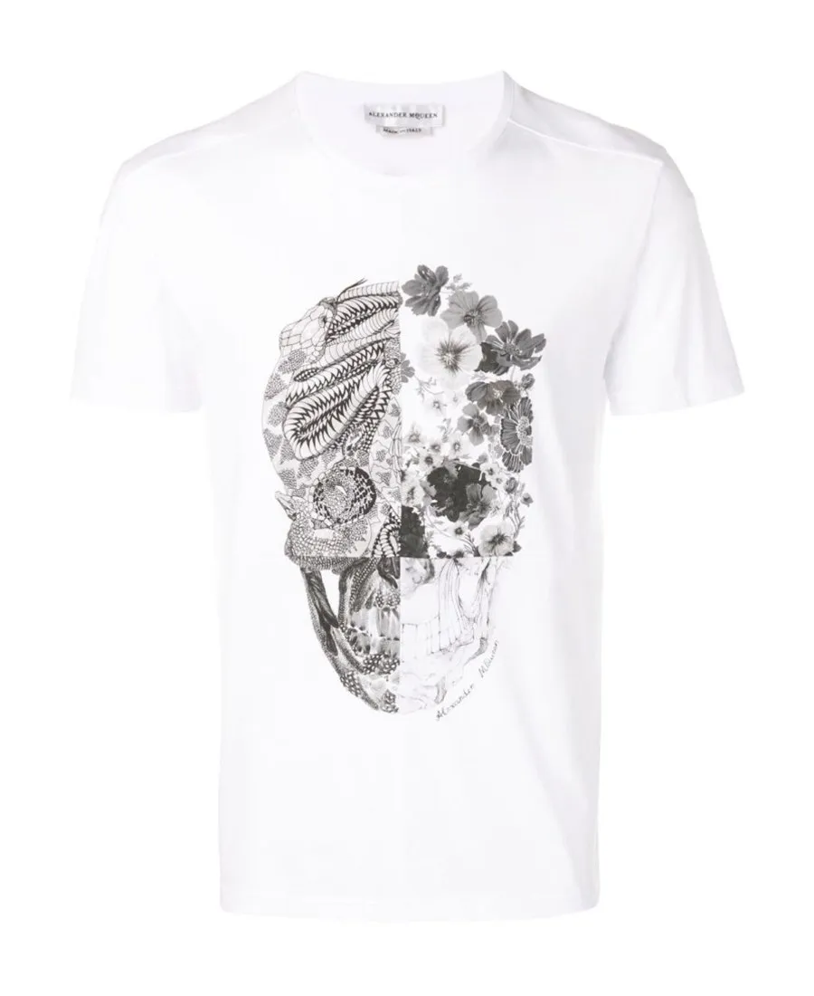 Floral Skull Print T-Shirt