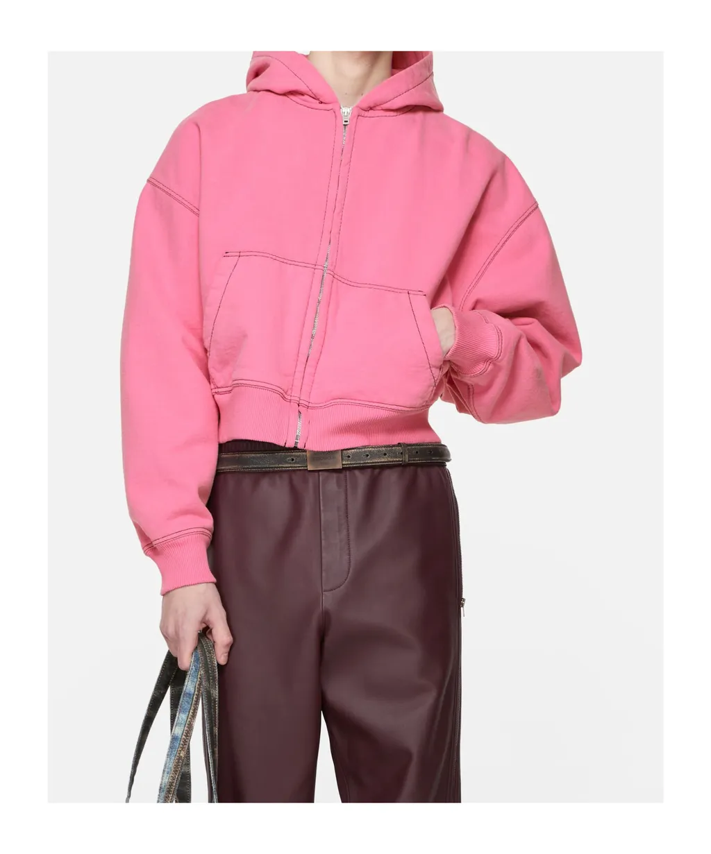 Zip-Up Stitched Hoodie