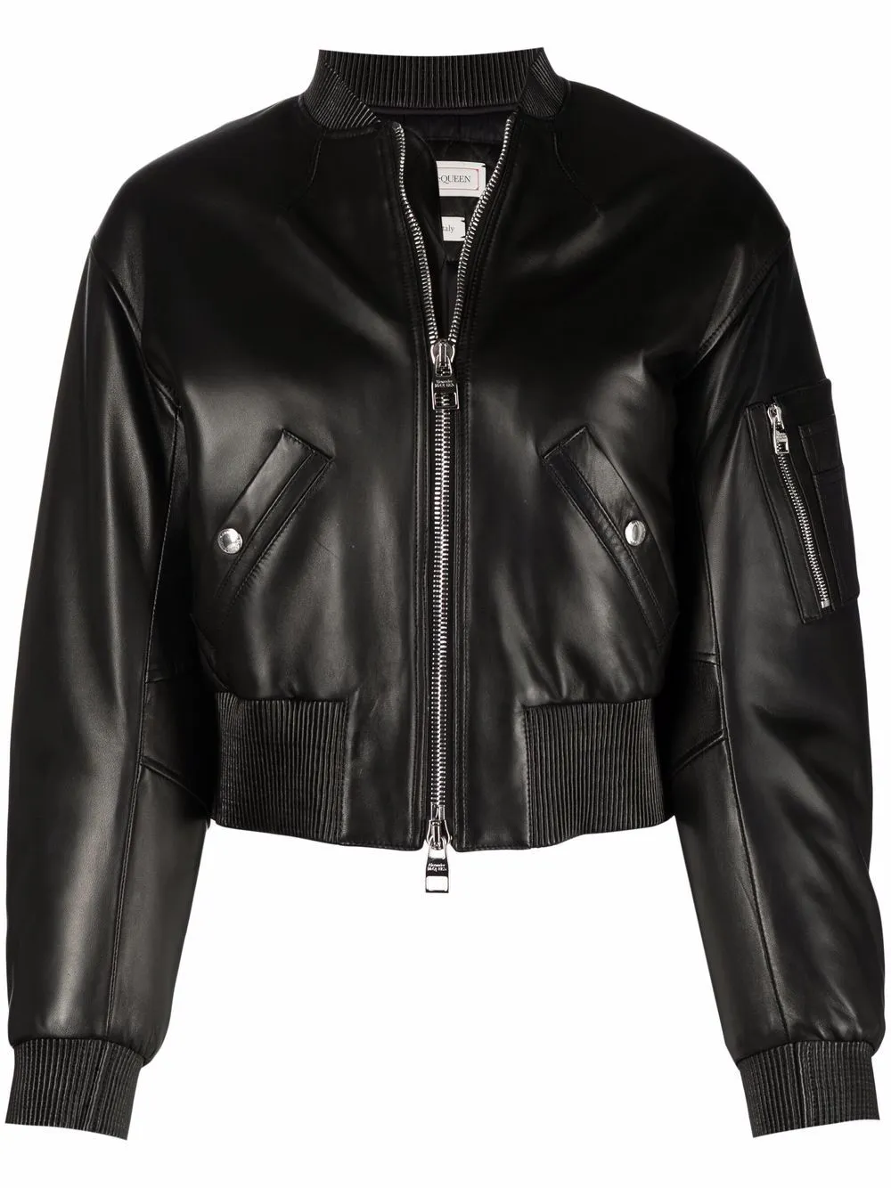 Polished-Finish Zip-Fastening Jacket