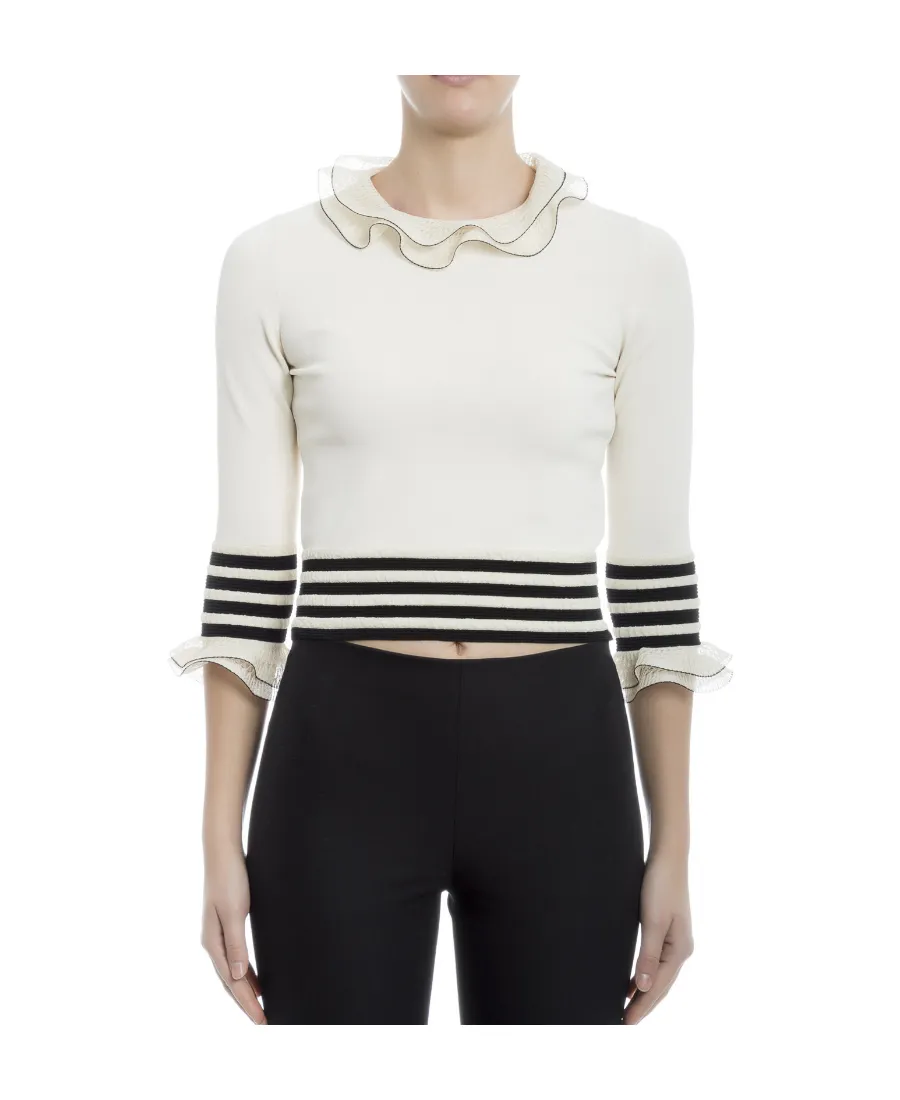 Ruffled Knitted Pullover