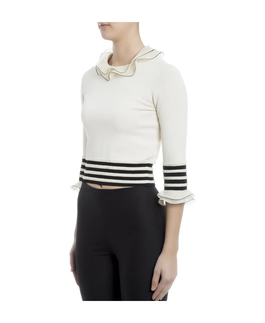 Ruffled Knitted Pullover