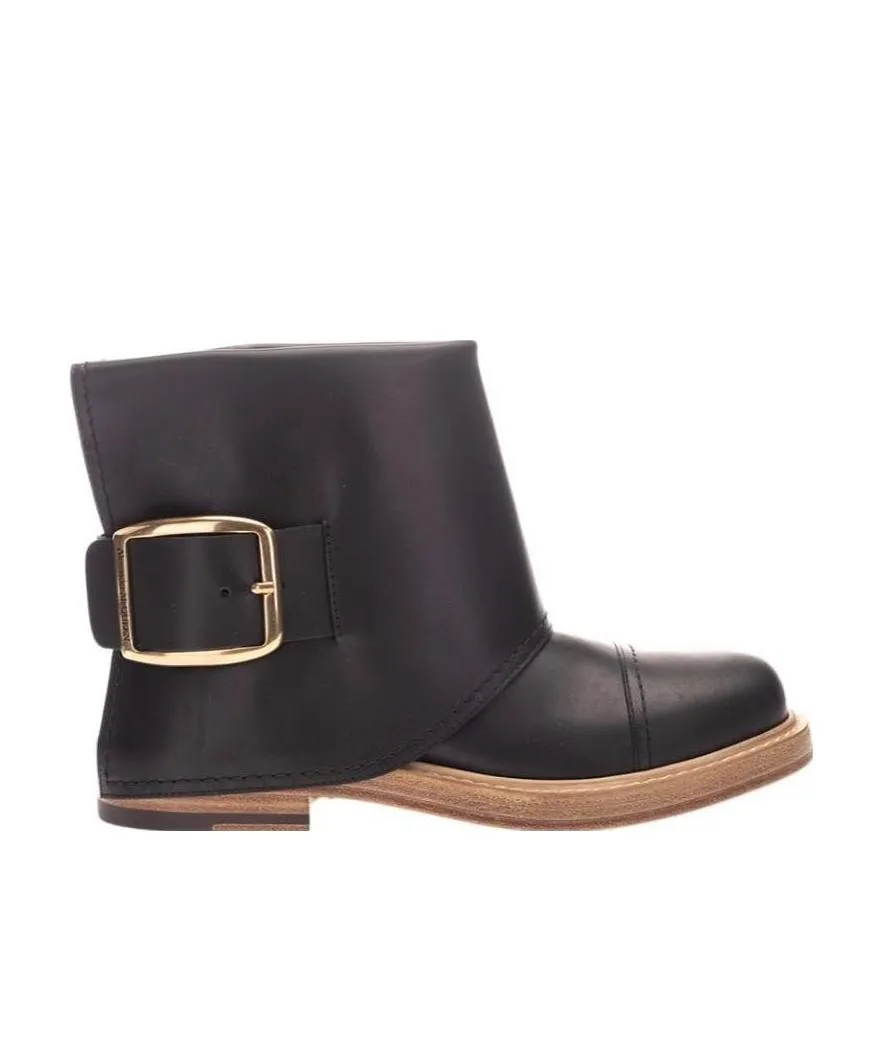 Buckle-Detail Ankle Boots