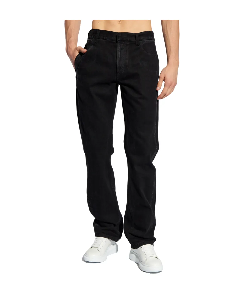 Logo Patch Straight-Leg Jeans