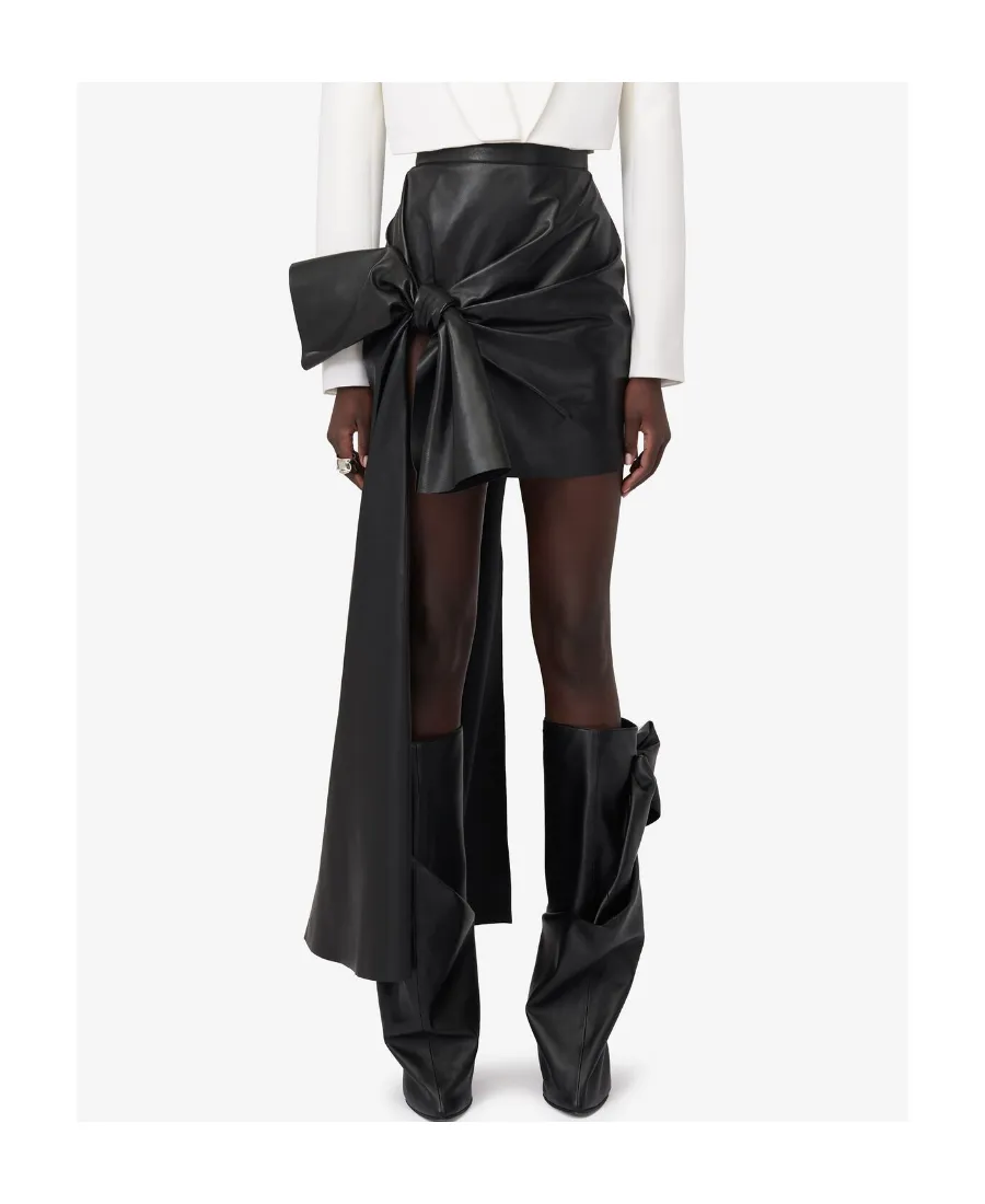 Knotted Drape Mini Skirt