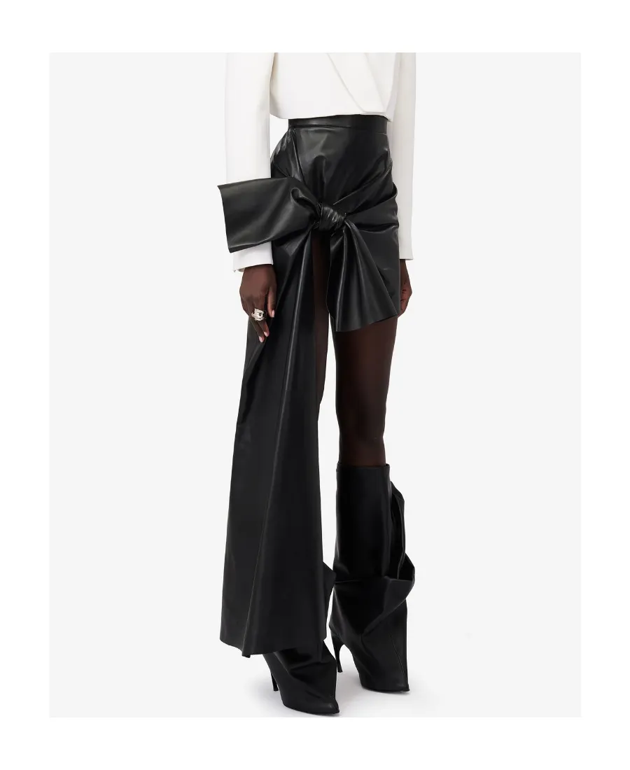 Knotted Drape Mini Skirt