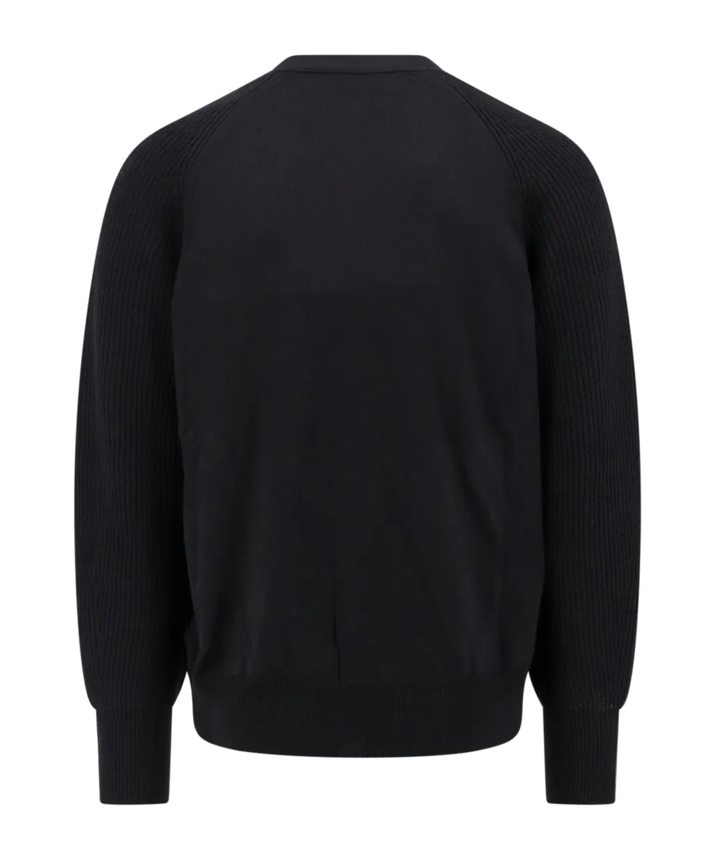 Buttoned Logo Embroidered Cardigan